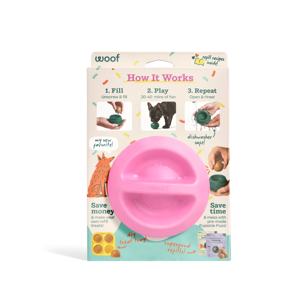 WOOF Pupsicle 'Birthday' Pink
