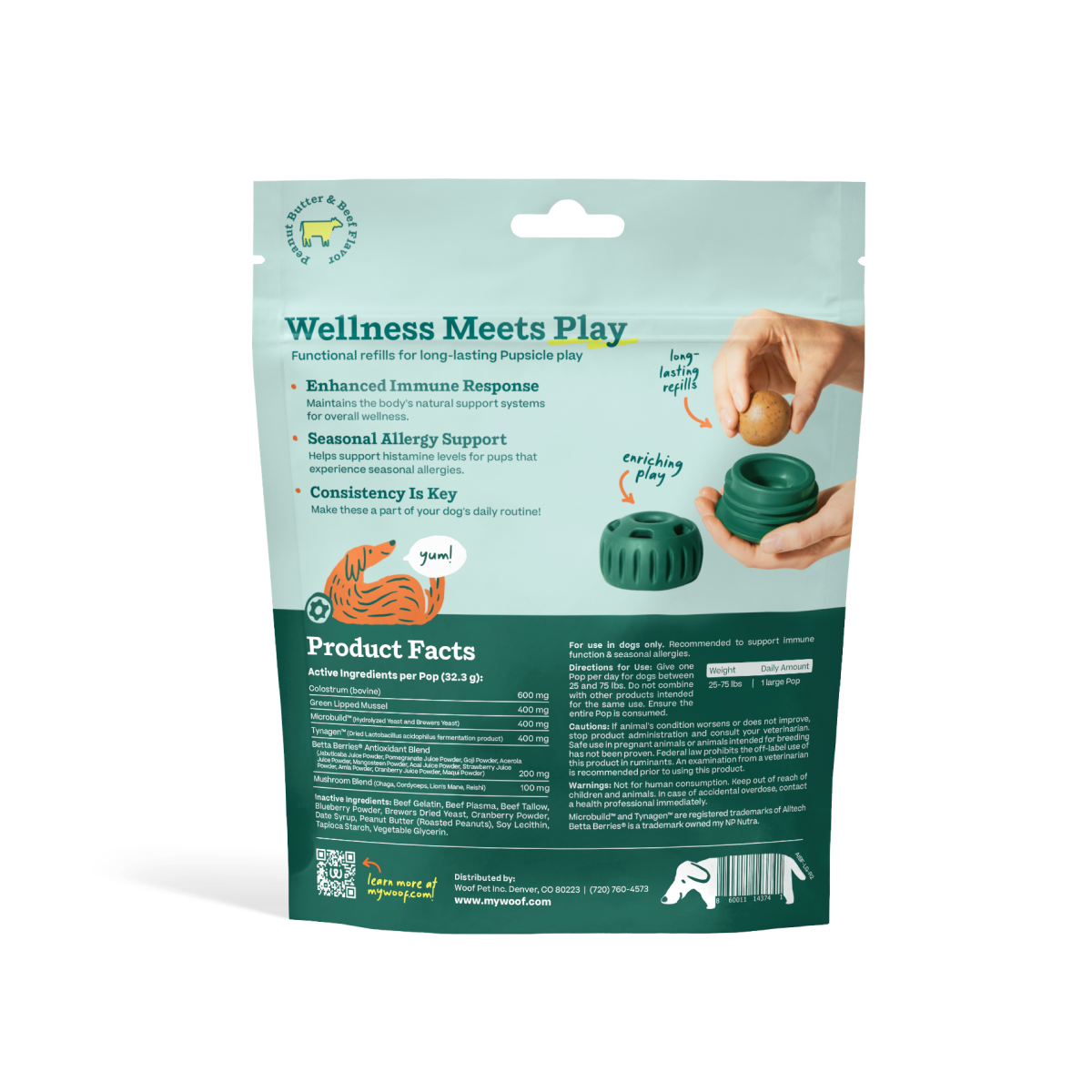 WOOF Allergy Support Wellness Pops